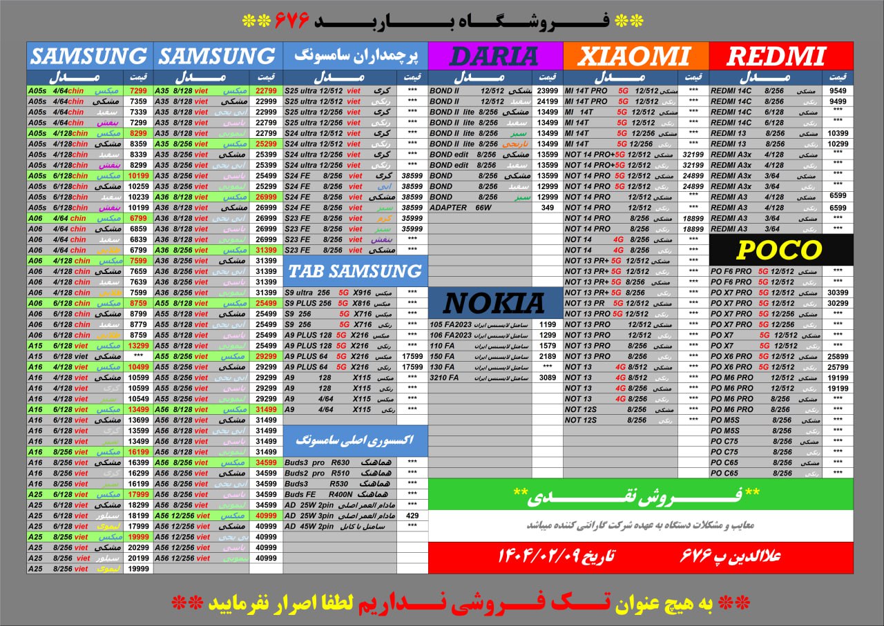 موجودی فروشگاه باربد