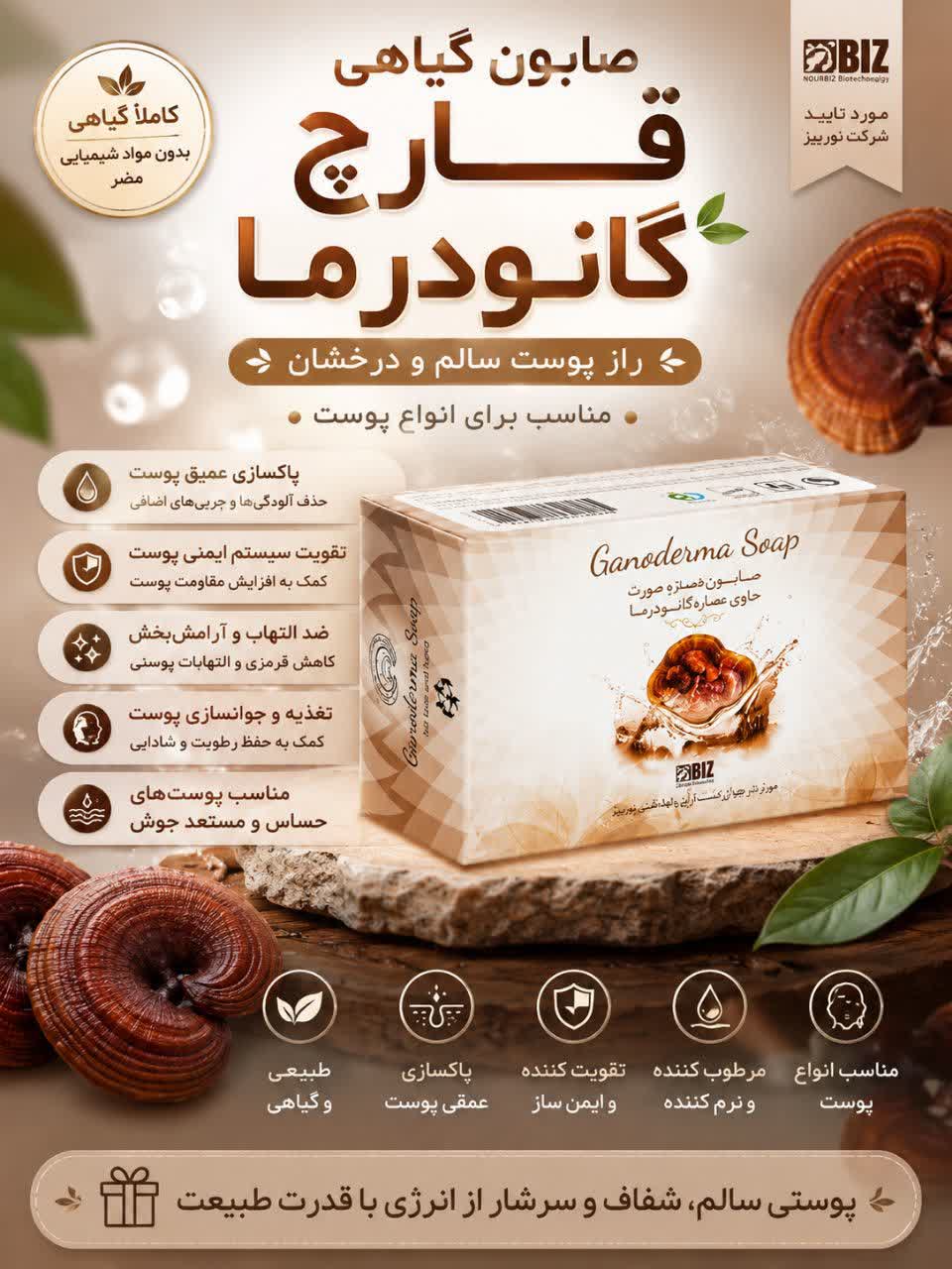🧼 صابون قارچ گانودرما