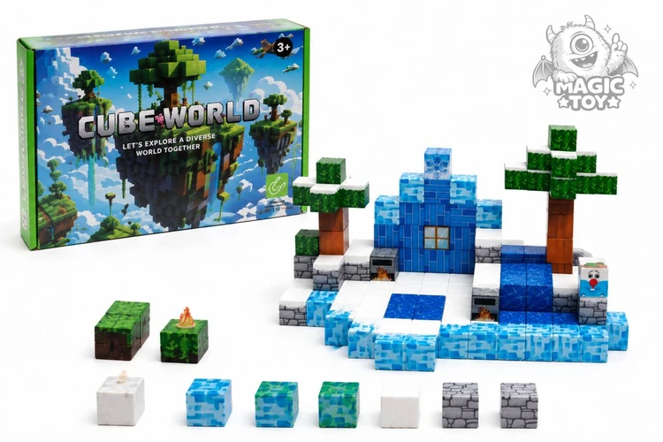 ساختنی ماینکرافت مگنتی ۱۴۴ قطعه CUBE WORLD