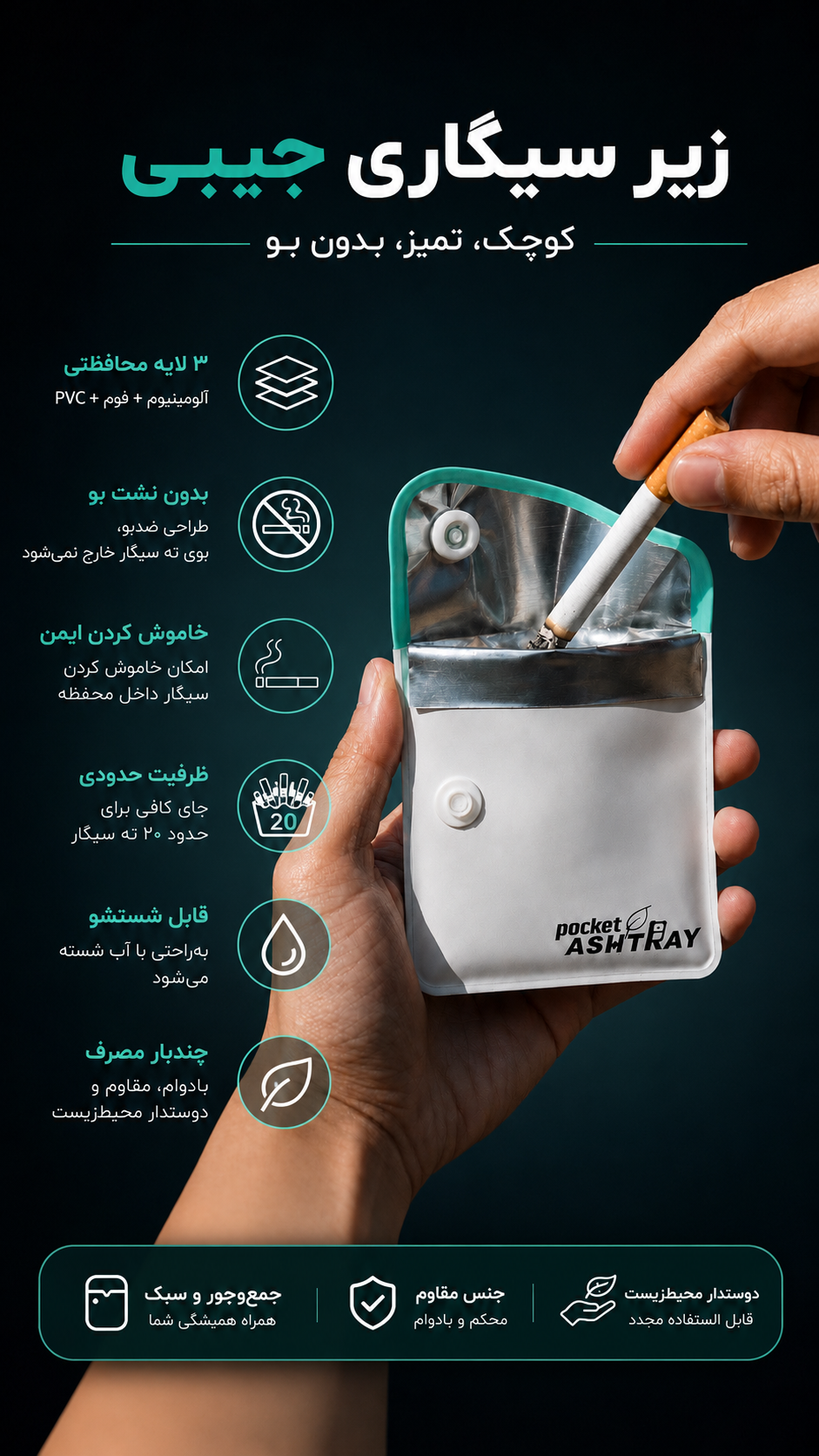 زیرسیگاری جیبی